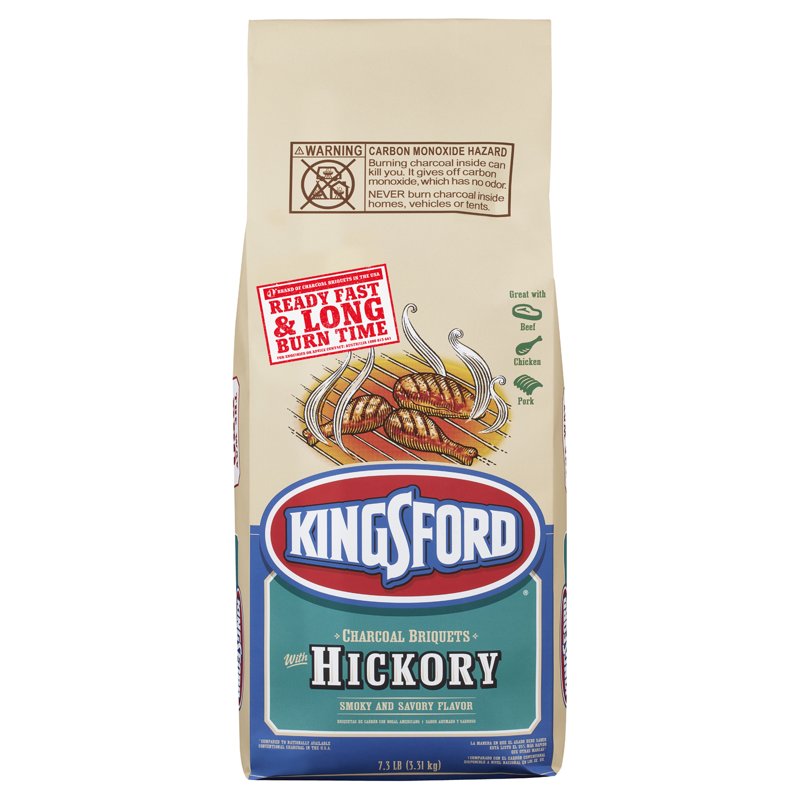 Kingsford 3.3kg Charcoal Briquettes With Hickory Bunnings Warehouse