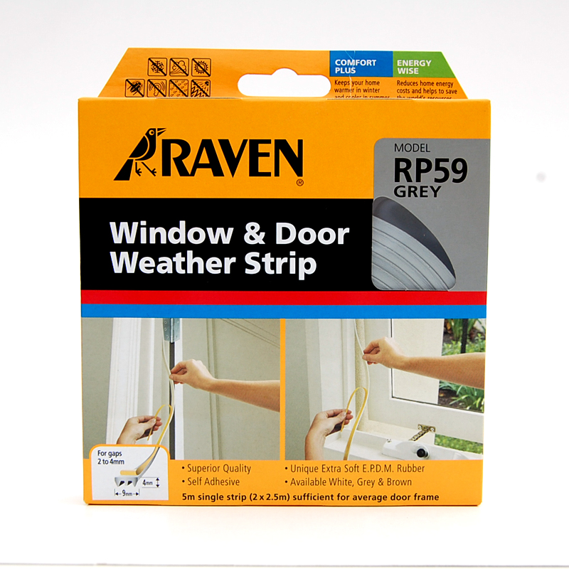 Raven Grey Rp59 Window And Door Weather Strip Bunnings Warehouse