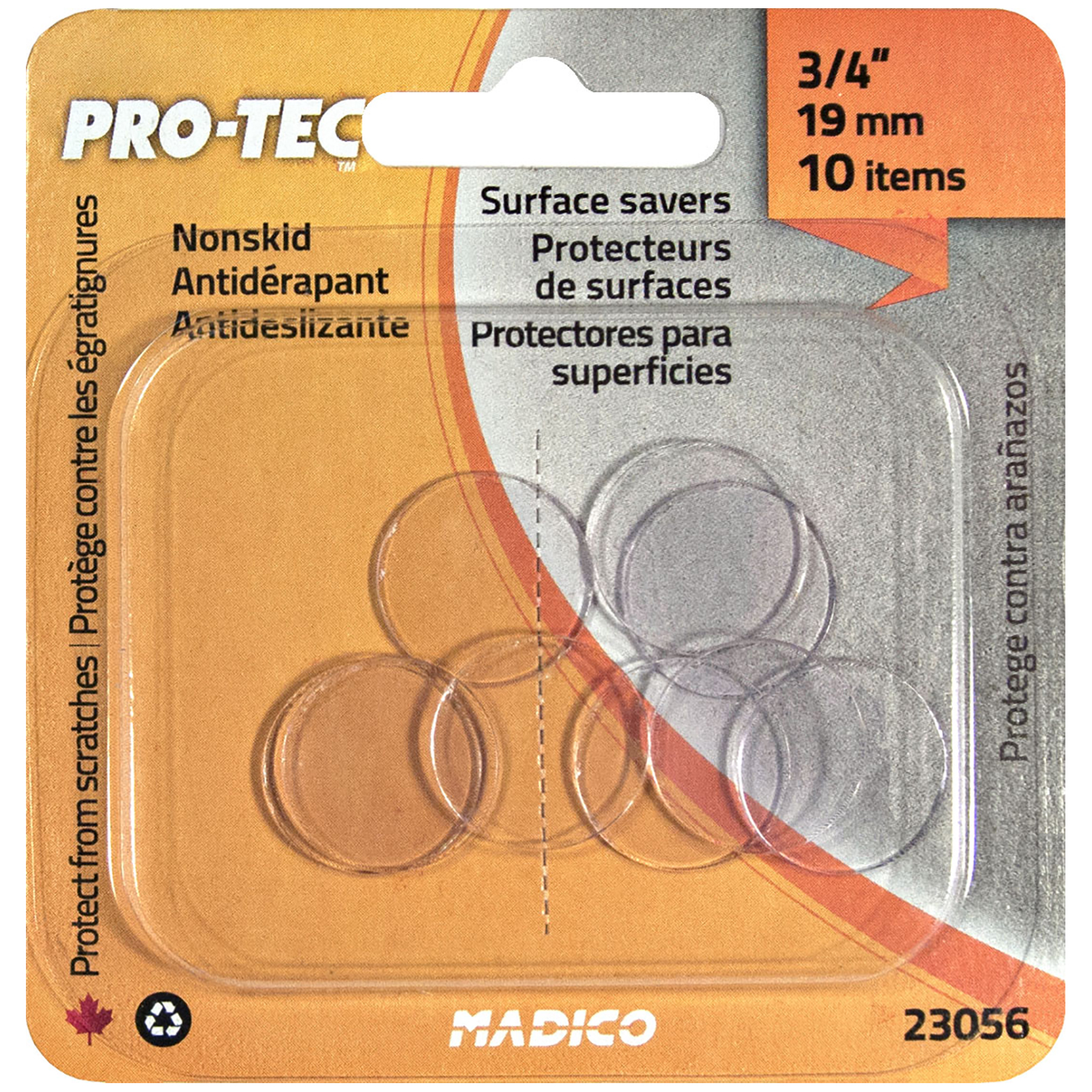 Madico 19mm Clear Round Protec Surface Savers - 10 Pack