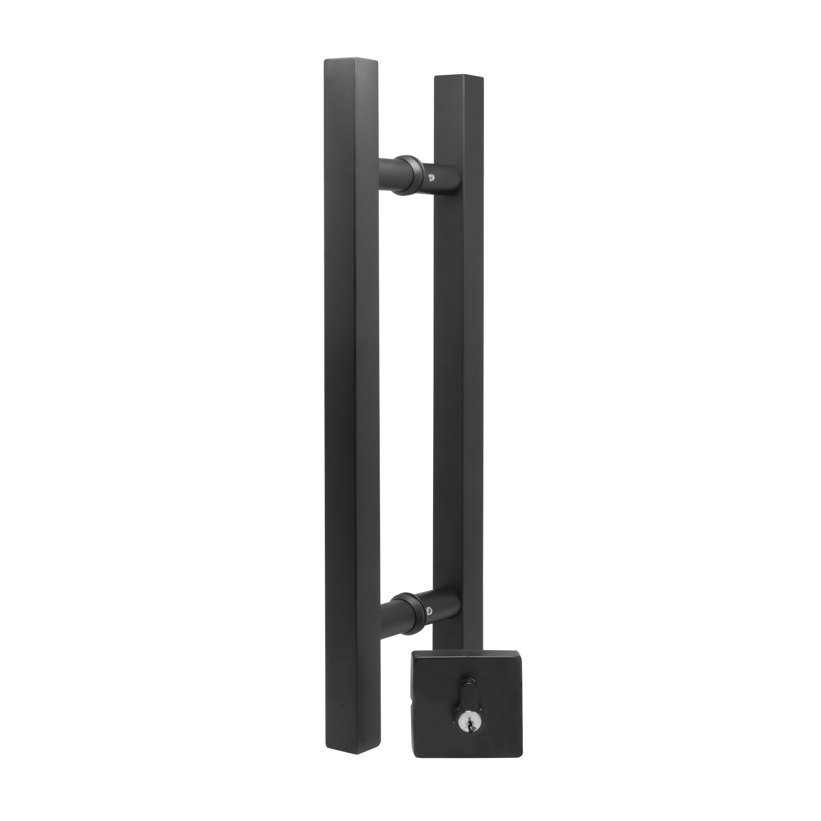 Ikonic 450mm x 25mm Matte Black Square Pull Handle And Deadbolt Set