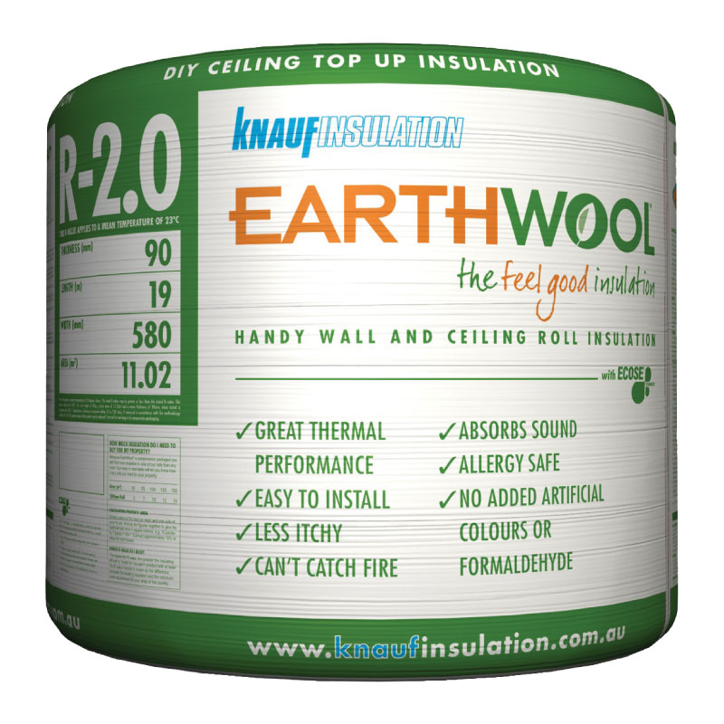 Earthwool R2 90 x 580mm x 19m DIY MultiUse Insulation Roll I/N 0810891