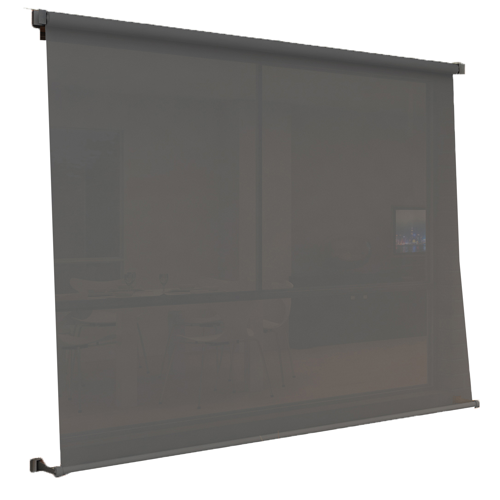 Windoware 2100 x 2100mm Sunscreen Retractable Outdoor Blind Black
