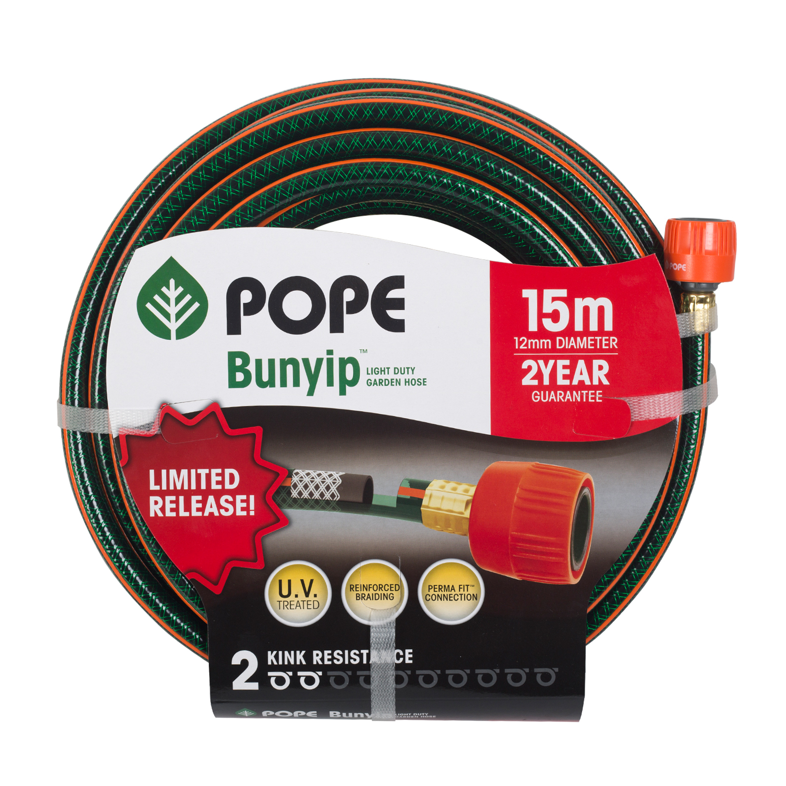 Pope 12mm x 15m Bunyip Fitted Garden Hose
