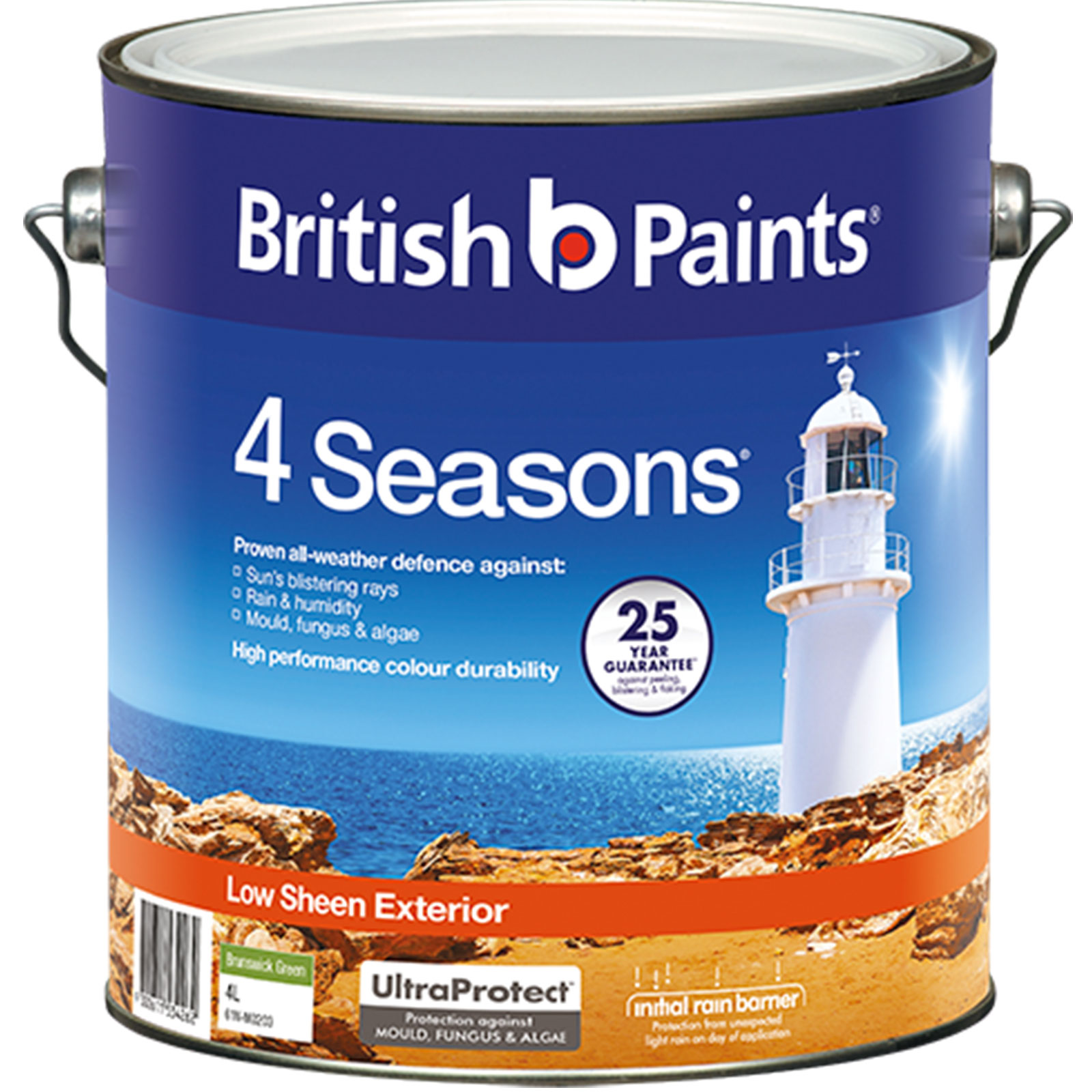 British Paints 4 Seasons 4L Brunswick Green Low Sheen Exterior Paint