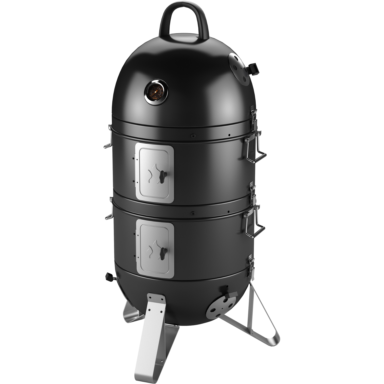 22" Black Basso Vertical BBQ Smoker Bunnings Warehouse
