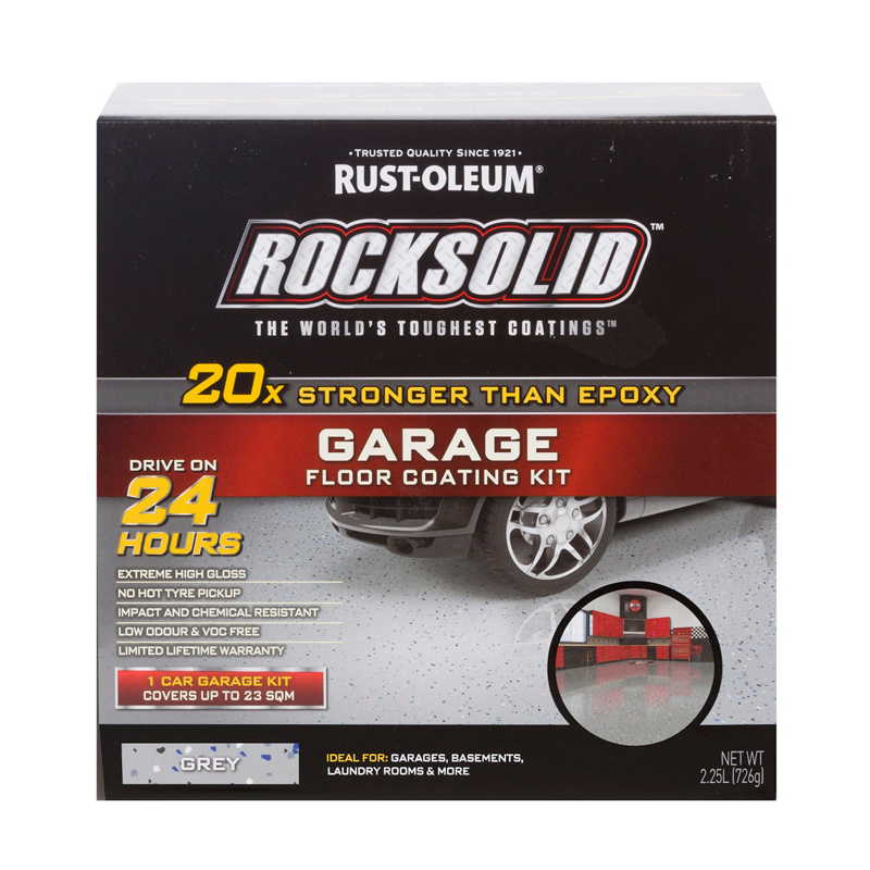RustOleum Grey RockSolid Garage Floor Coating 1 Car Garage Kit eBay