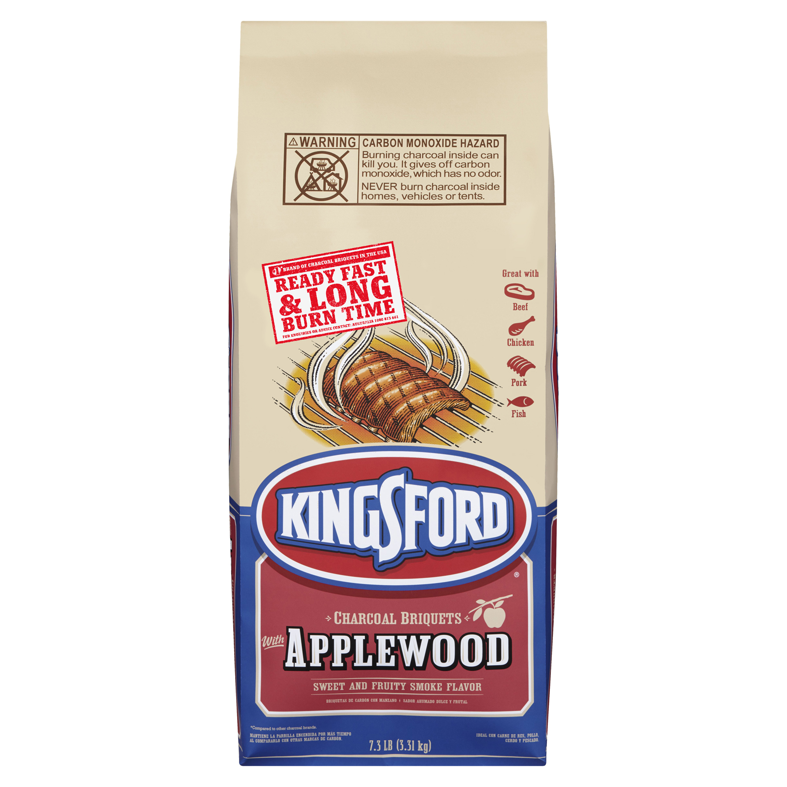 Kingsford 3.3kg Charcoal Briquettes With Applewood Bunnings Warehouse