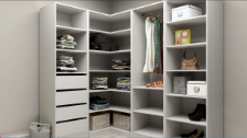 Flexi Storage 6 Shelf White Corner Walk In Wardrobe Unit