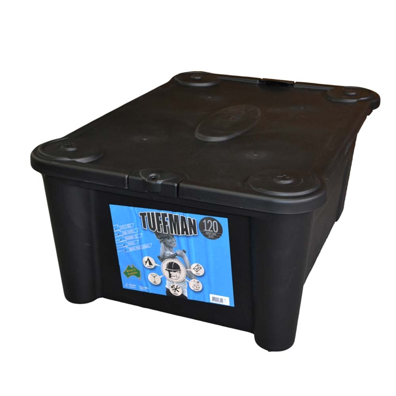 Tuffman 120L Black Heavy Duty Storage Container I/N 2582628 | Bunnings ...