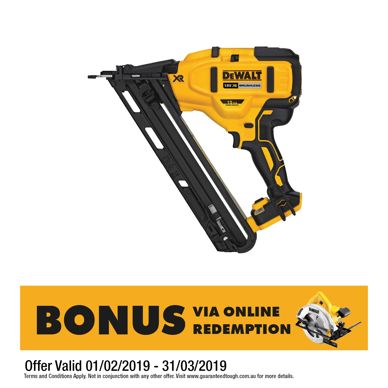 Dewalt 18V Brushless 15GA Finishing Nailer Bunnings Warehouse