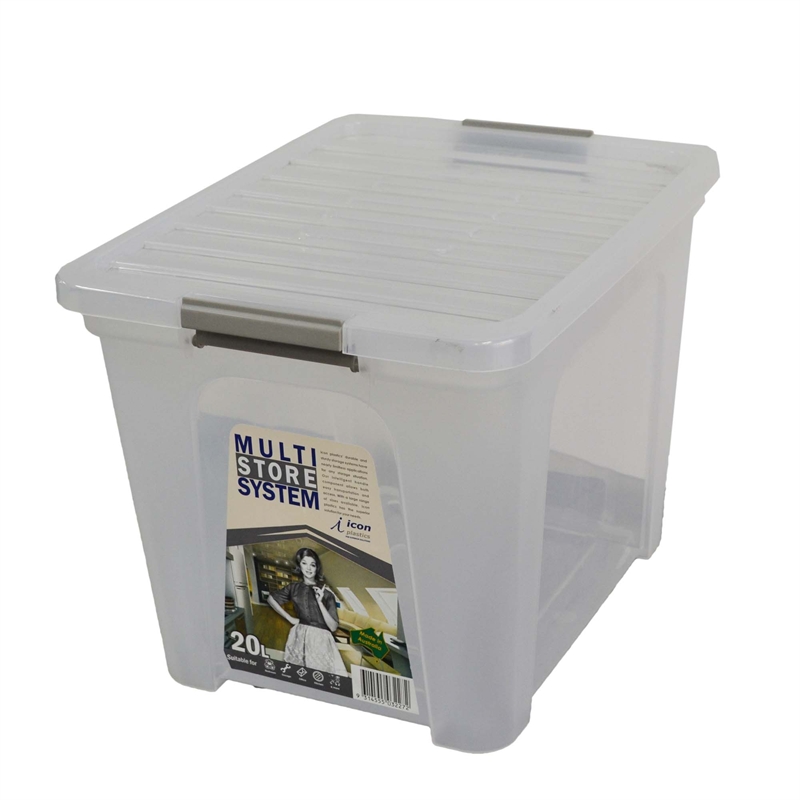 Icon Plastics 20L Storage Container With Lid I/N 2581021 Bunnings