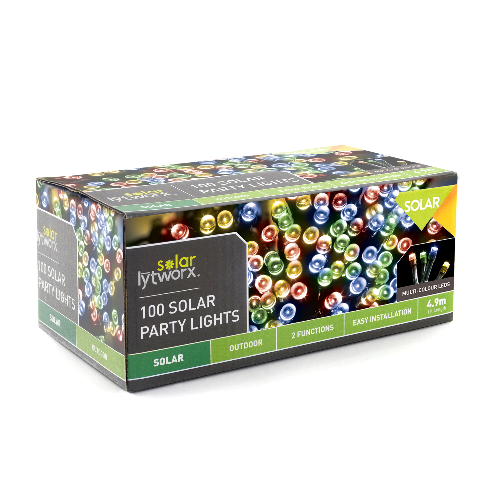 Lytworx Multicolour LED 2 Function Solar Fairy Light - 100 Pack