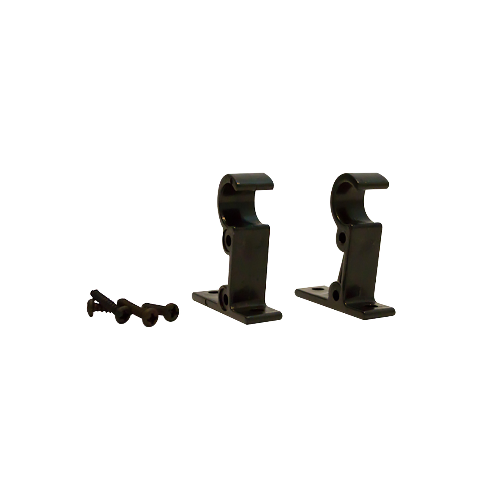 Windoware Black Curtain Rod Brackets 50mm 8pieces Snap Locks 16mm