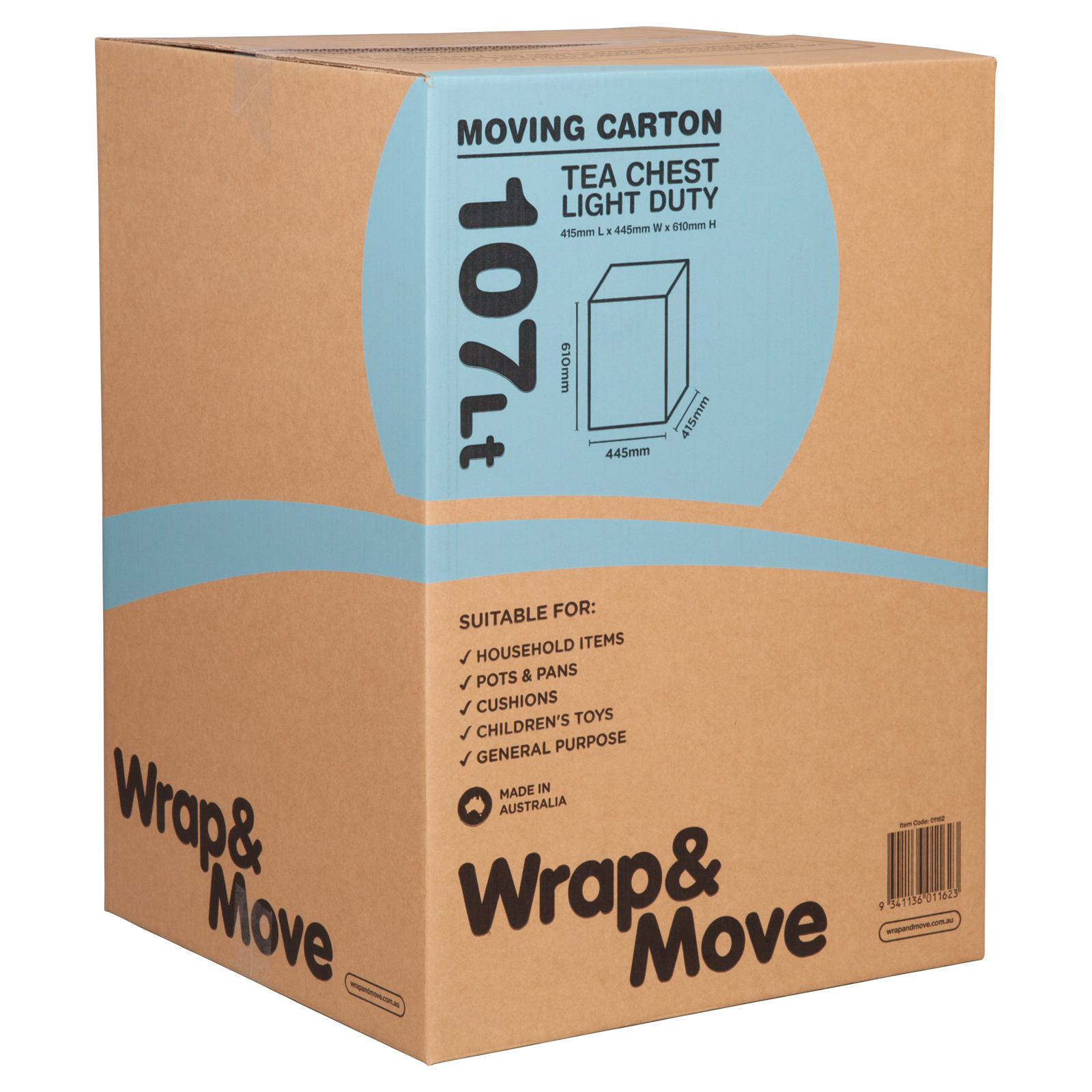 Wrap & Move 107L Light Duty Tea Chest Moving Carton Bunnings Warehouse